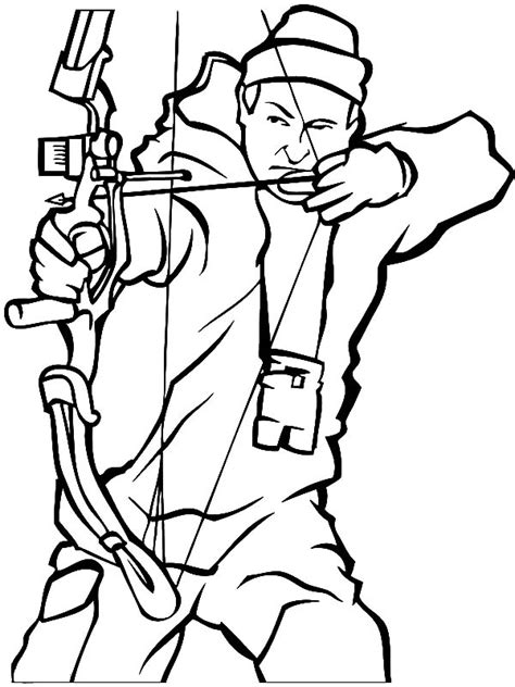 bear tapping  hunter   shoulder  hunting coloring pages