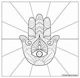 Hamsa Coloring Pages Hand Printable Getcolorings Print Color sketch template
