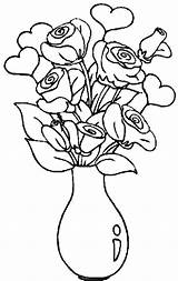 Vase Coloring Roses Pages Flowers Hearts Flower Drawing Colour Colouring Beautiful Clipart Clip Wallpaper Lovely Color Library Popular Kids Coloringhome sketch template