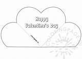 Card Heart Valentine Popup Valentines Coloring Simple sketch template