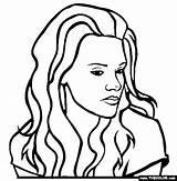 Coloring Stewart Kristen Pages Actress Famous Thecolor sketch template