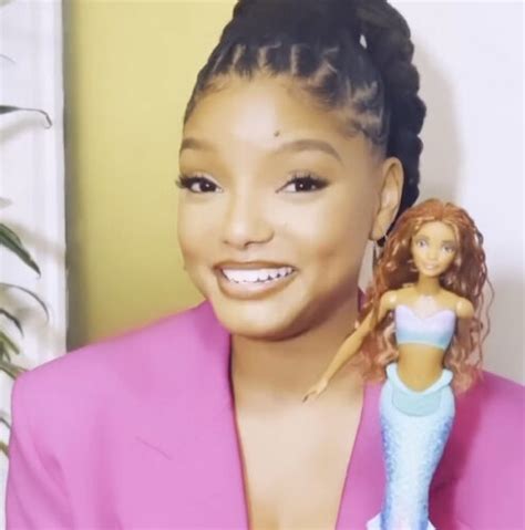 halle bailey shares new ariel doll from disney s ‘the little mermaid