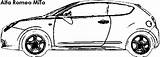 Seat Mito Romeo Alfa Ibiza Vs Compare Dimensions Coloring sketch template