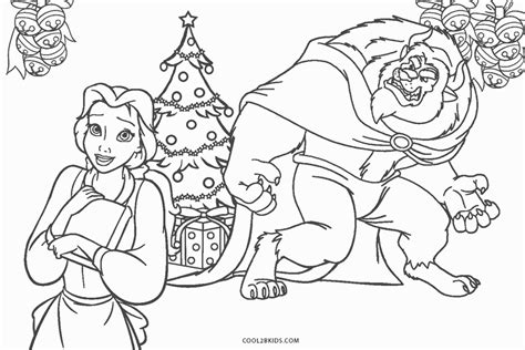 beauty   beast enchanted christmas coloring pages