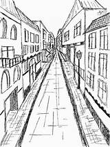 Fuga Perspektif Perspectiva Edificios Perspektive Fuite Fluchtpunktperspektive Trabajos Perspektivisches Dessiner Hacia sketch template