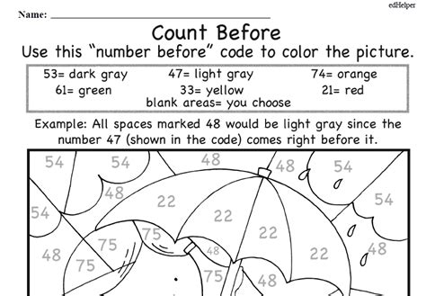 grade color  number math worksheets worksheets labeled
