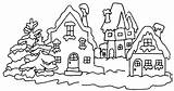 Kerst Sneeuw Huisjes sketch template
