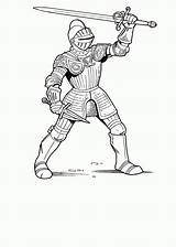 Coloring Knight Knights Printable Color Sheets Pages Source sketch template