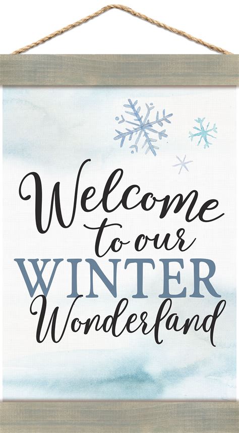 winter wonderland blue    wood  canvas christmas