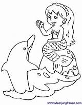 Meerjungfrau Ausmalbild Delfin Meerjungfrauen Malvorlage Spielt Gefallen sketch template