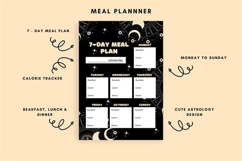 7 Day Printable Weekly Meal Planner Daily Meal Planner Etsy Singapore