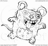 Ugly Running Rat Cartoon Outlined Clipart Coloring Vector Cory Thoman Regarding Notes sketch template