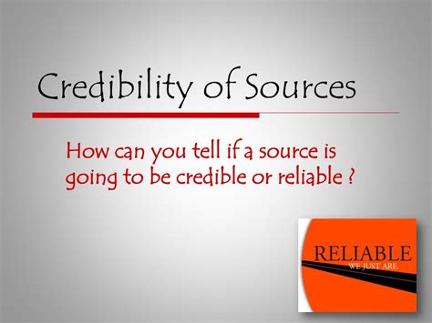 credibility  sources powerpoint