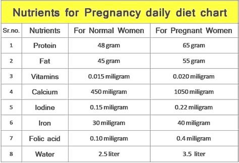 pregnancy diet chart month  month