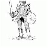Knight Coloring Armored Crusade Armor Light Soldiers sketch template