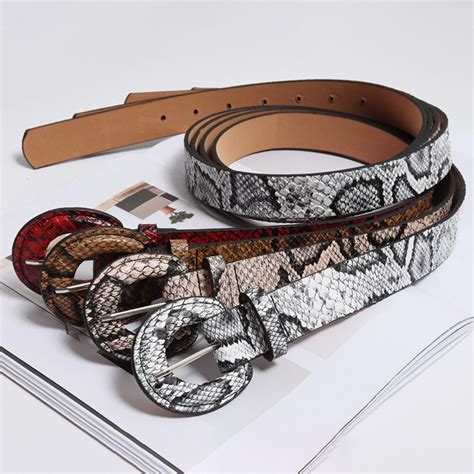 olome vintage wide women snakeskin belt female black white red snake leather ladies belts gold