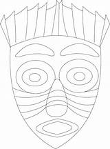 Mask African Coloring Getcolorings sketch template