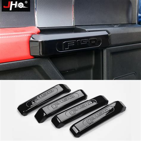 jho pcs black abs  door handle cover trim stickers  ford   raptor