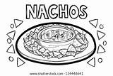 Nachos Pages Coloring Vector Doodle Shutterstock Stock Template Nacho Search Cheese sketch template