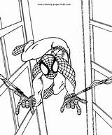 Coloring Pages Cartoon Spider Man Spiderman Color Shooting Character Webs Kids Printable Sheets Found sketch template