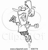 Lottery Winning Holding Illustration Line Woman Happy Toonaday Ticket Royalty Clipart Rf 2021 sketch template