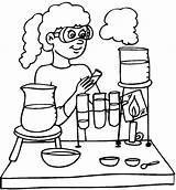 Coloring Pages Lab Working Chemistry Girls Week sketch template