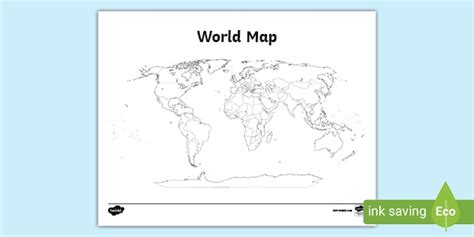 printable world map  kids teaching resources