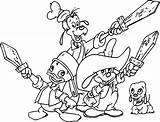 Musketeers Goofy Donald sketch template