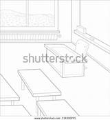 Classroom Coloring Vector sketch template