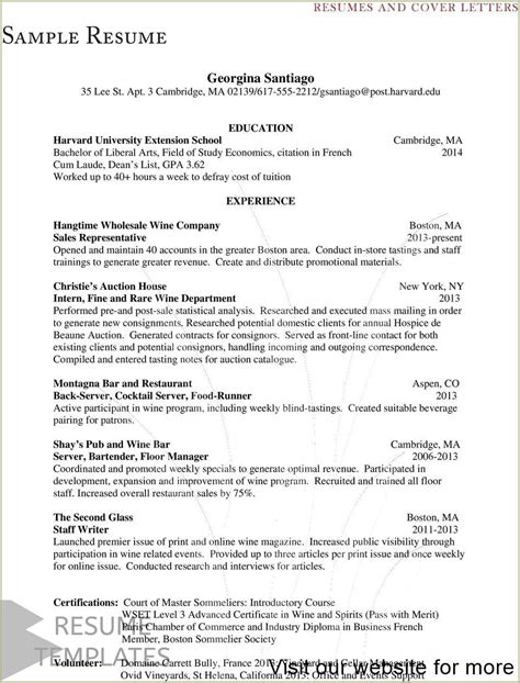 harvard sample resume tomaster degree resume  gallery