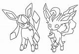 Coloring Leafeon Glaceon sketch template