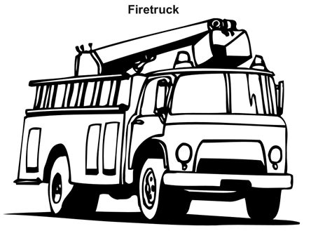 gambar  printable fire truck coloring pages kids  easy