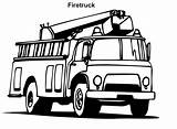 Fire Truck Outline Coloring Clip Clipart Kids sketch template