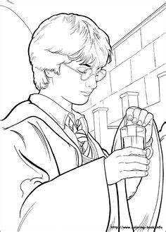 harry potter   chamber  secrets  coloring page harry