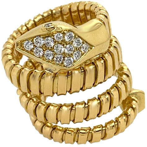 18 Karat Yellow Gold Italian Tubogas Style Ring For Sale At 1stdibs