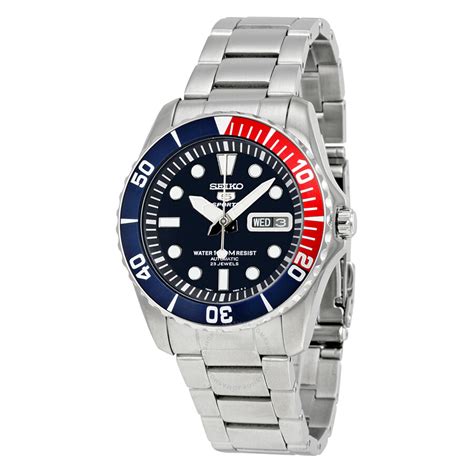 seiko  black dial diver stainless steel automatic mens  snzf diver seiko watches