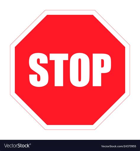 stop sign   white background flat design vector image