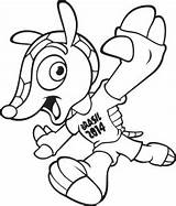Fuleco Mascote Caderno Kleurplaat Atividades Mascot Goma Coloring Mundial Mascota Voetbal Mascotte Fifa Elftal Nederlands Tatu Capa Met Divulgação Persie sketch template