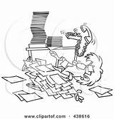 Paperwork Buried Clipart Cartoon Under Businesswoman Outline Royalty Rf Ron Leishman Toonaday Office Illustrations Clipartof sketch template