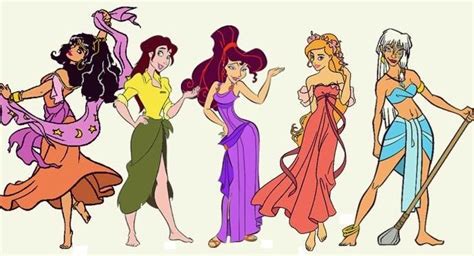 disney female cartoon characters illustration via
