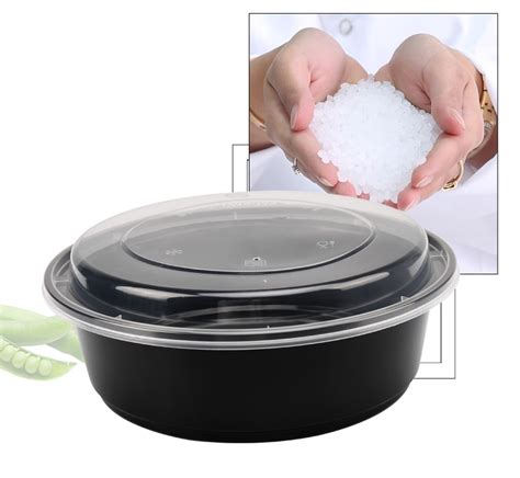 32oz Black Disposable Soup Bowl With Dome Lid Microwave Safe Buy