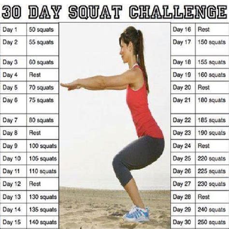 30 day squat plan 30 day squat challenge workout challenge squat