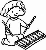 Coloring Xylophone Activity Girl Drawing Kids Pages Getdrawings Wecoloringpage Clipartmag sketch template