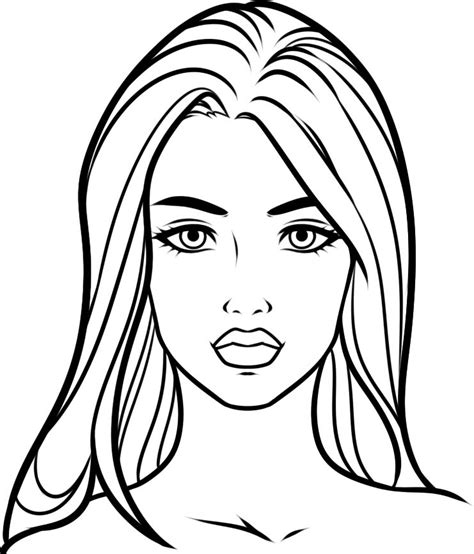 sketches  women faces drawings coloring pages