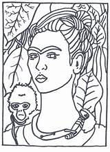 Coloring Frida Pages Famous Kahlo Self Portrait Zentangle Girl Paintings Power Colouring Printable Artists Scream Getcolorings Painting Artist Color Pinturas sketch template