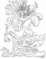 Colorear Syrena Meerjungfrau Diosa Supercoloring Kolorowanka Kolorowanki Morza Bogini Mako Drukuj sketch template