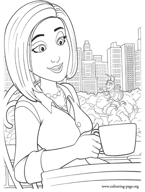 bee  barry  vanessa bloome drinking coffee coloring page