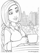 Coloring Vanessa Barry Bloome Bee Coffee Movie Drinking Colouring Printable Gif sketch template