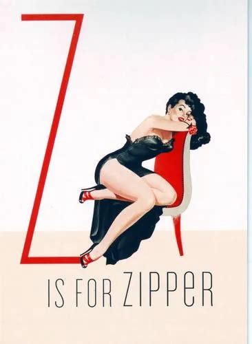 1950s Vintage Pin Up Girl Z For Zipper Poster A3 A2 Print 6 84