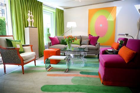 colorful living room design  tetrad color scheme